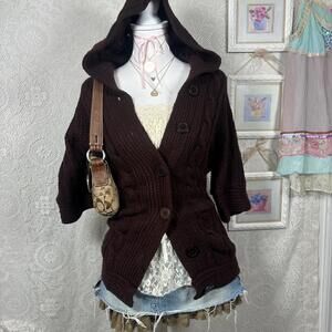 y2k vintage wet seal brown cardigan perfect for layering